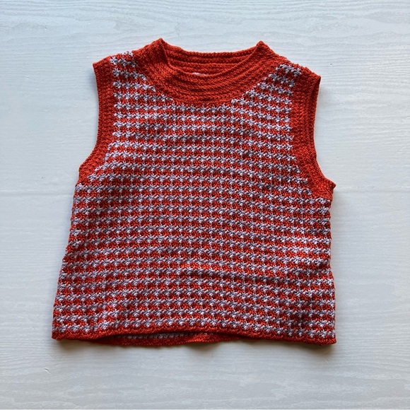 Zara Tops - Zara Crochet Crop Tank Top Women Medium Orange Sleeveless